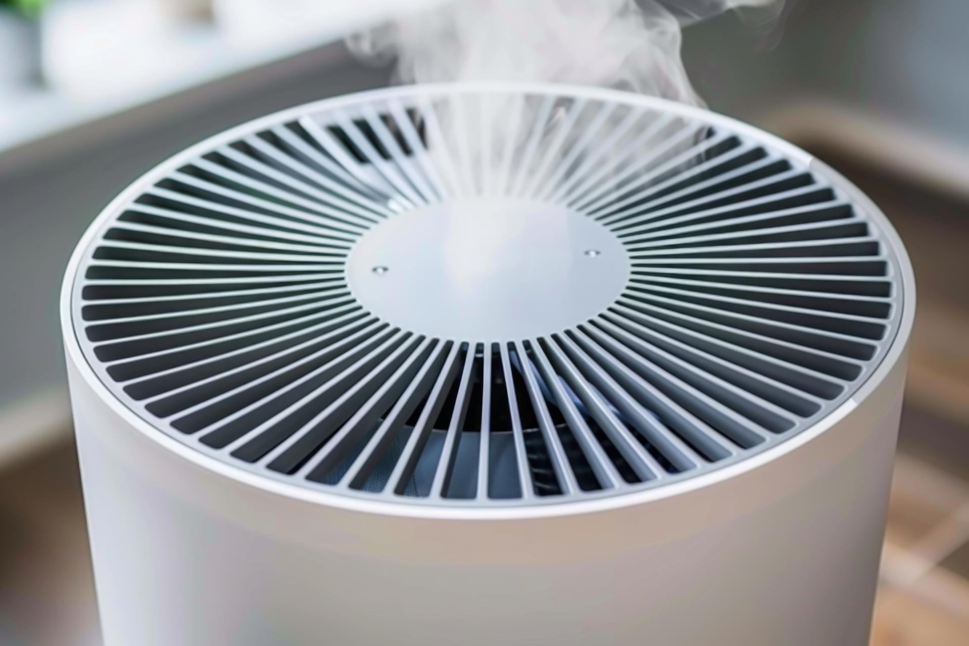 Compact air purifier indoor clean air technology humidifier appliance fresh chill temperature summer equipment no allergens filter health modern home cleaner dust absorb virus bacteria